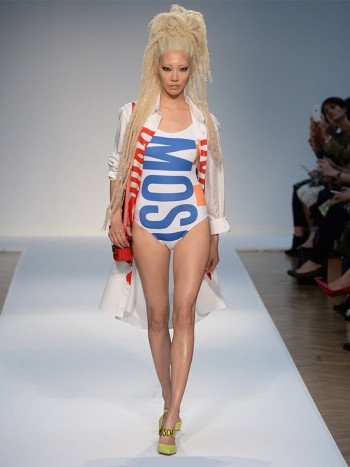 Dreadlocks, Smiley Faces & Mesh at Moschino Spring ’15 Runway Show
