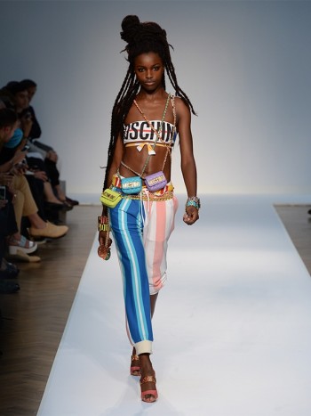 Dreadlocks, Smiley Faces & Mesh at Moschino Spring ’15 Runway Show