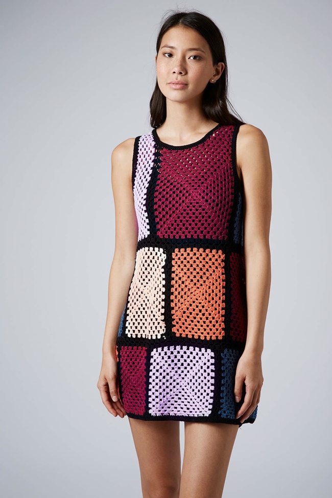 SWINGING SIXTIES: Crochet Patch Dress available at Topshop for $120.00