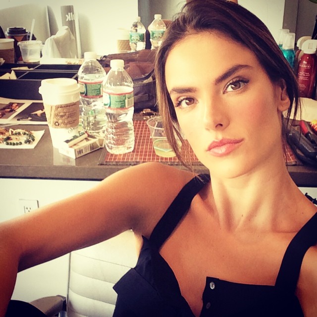 Alessandra Ambrosio shares makeup look on set