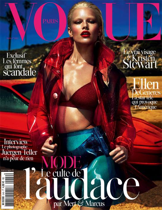 Anna Ewers Covers Vogue Paris August 2014 in 80s Chic Style