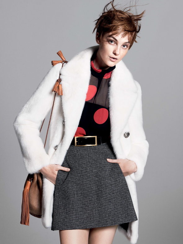 Caroline Trentini Rocks Colorful Fall Fashions for Vogue US by David Sims