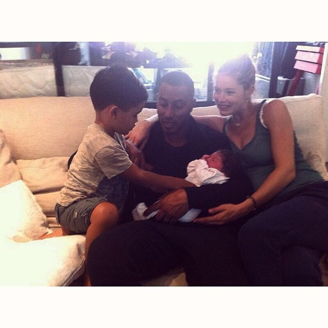 Doutzen Kroes, Sunnery James, Her Son & New Daughter. Image: model's Instagram
