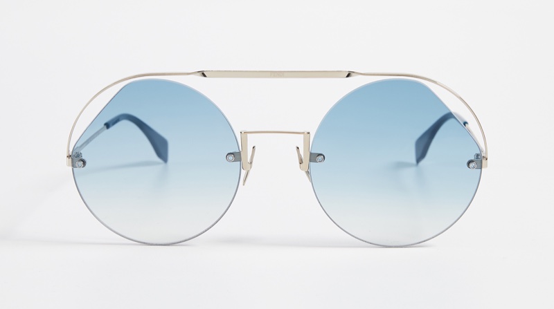 Fendi Cut Out Round Aviator Sunglasses $339.50