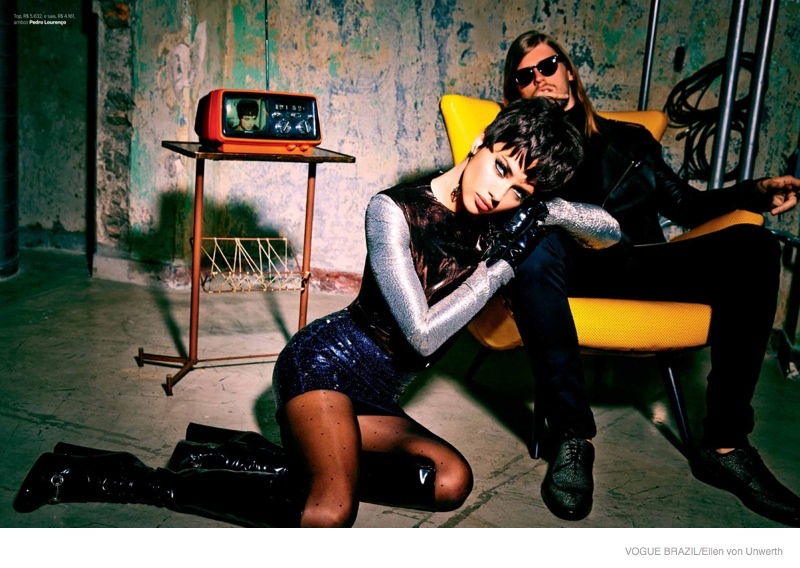 Adriana Lima Wears Short Hair for Ellen von Unwerth Shoot in Vogue Brazil