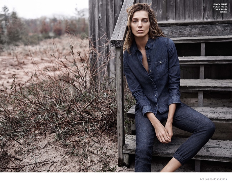 Daria Werbowy stars in AG Jeans' fall 2014 campaign