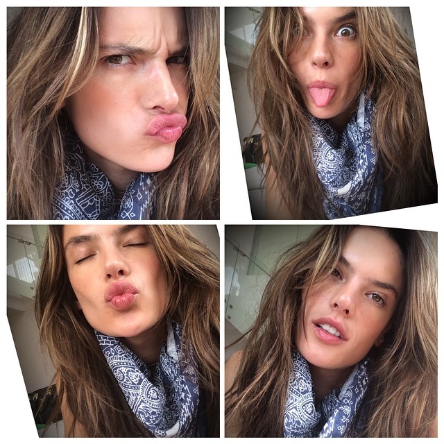 Alessandra Ambrosio has some fun with selfies