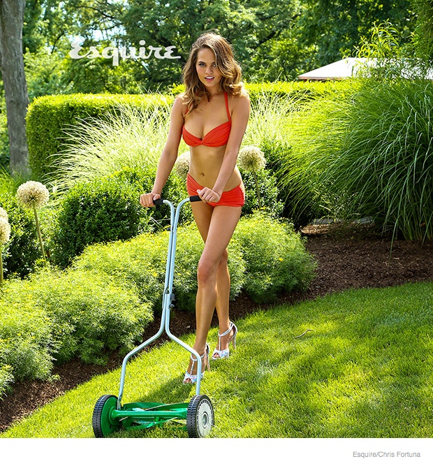 Chrissy Teigen Does Yard Work in Swimsuits for Esquire Shoot