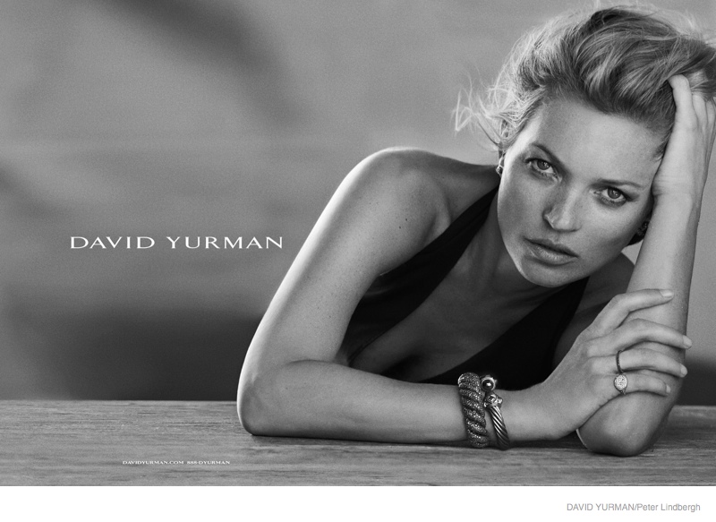 Kate Moss Poses in Black & White for David Yurman Fall Ads by Peter Lindbergh