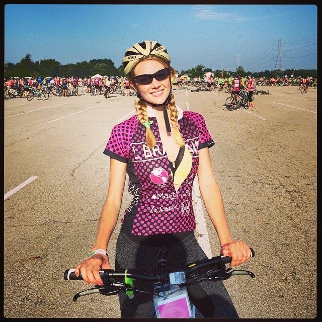 Lindsay Ellingson takes a bike ride