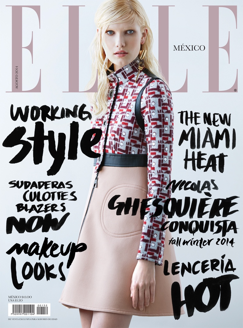 Yulia Terenti in Louis Vuitton Dress for Elle Mexico August 2014 Cover | Fashion Gone Rogue