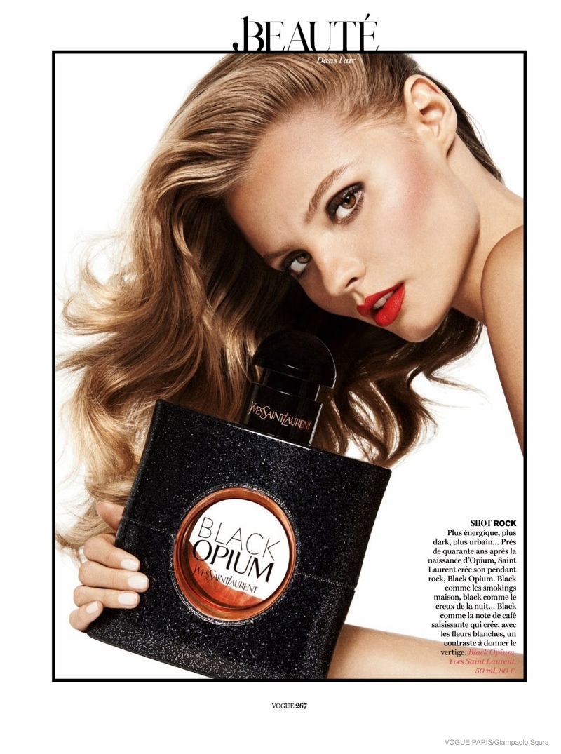 Magdelana Frackowiak Poses with Big Fragrance Bottles for Vogue Paris ...