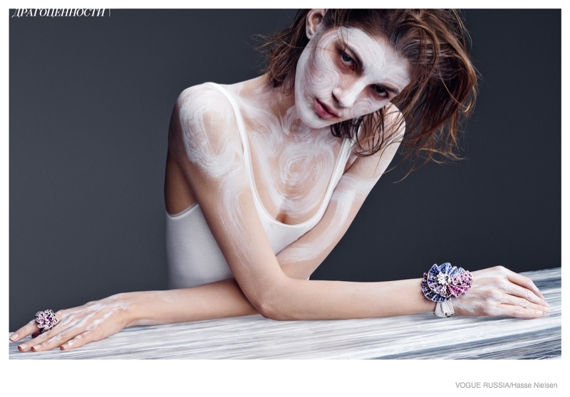 Valery Kaufman is a Painted Beauty in Hasse Nielsen Shoot for Vogue Russia