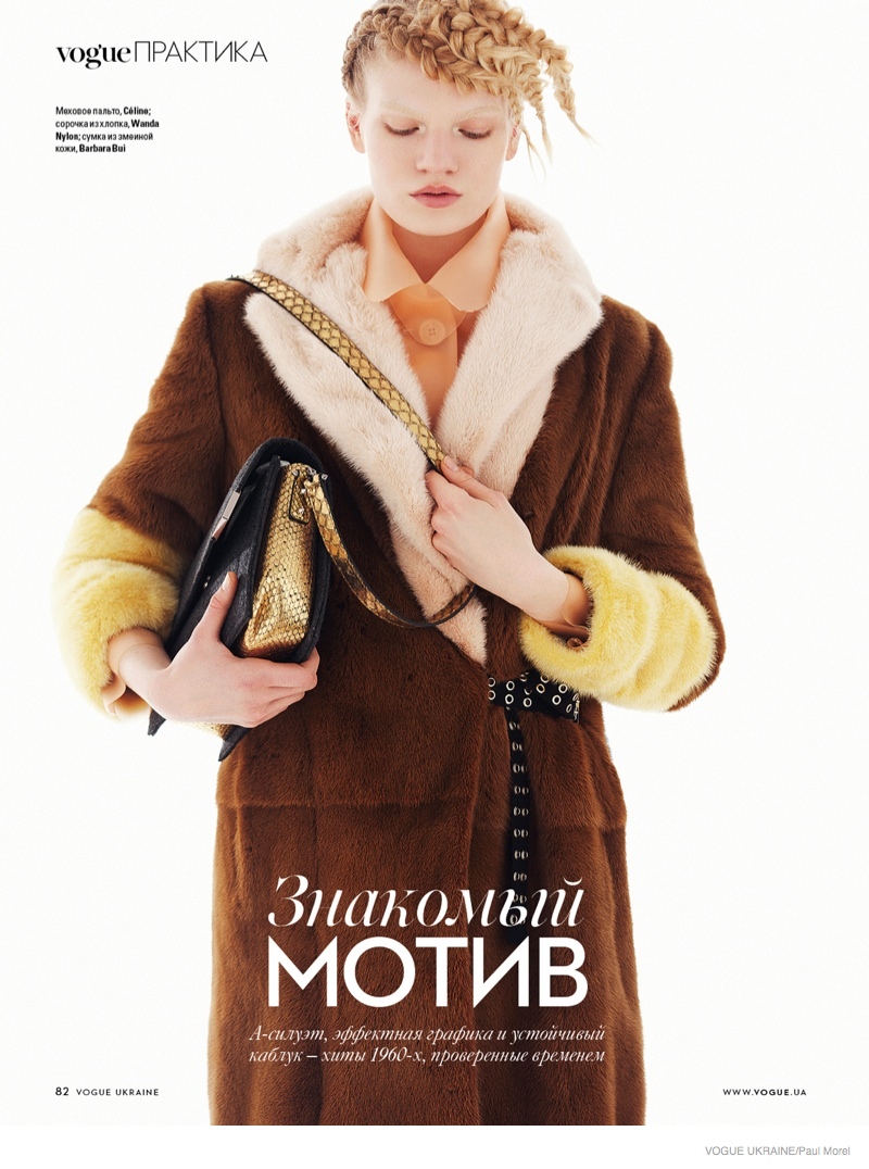 Eleonora Baumann Dons Luxe Outerwear for Vogue Ukraine by Paul Morel