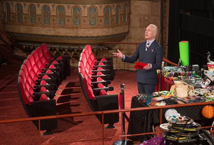 MAKE IT WORK IN THE MOVIES: Tim Gunn gives challenge rules. Photo: Lifetime