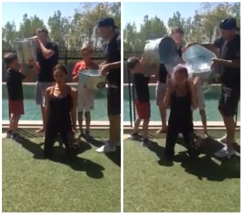 Victoria Beckham Does the Ice Bucket Challenge with the Help of Her Kids Victoria Beckham Does the Ice Bucket Challenge with the Help of Her Kids