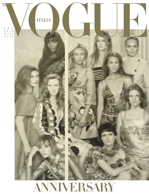 Vogue Italia Features 50 Models on its September 2014 Cover