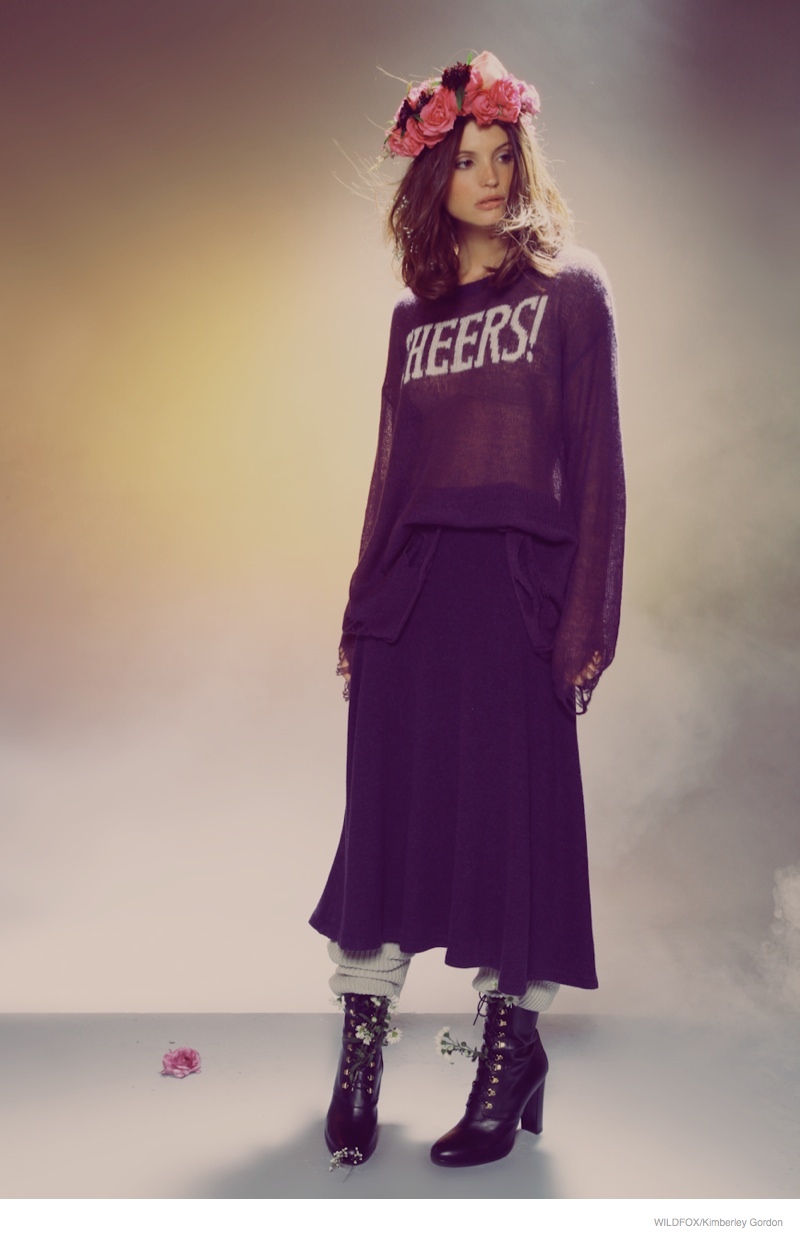 Charlbi Dean Kriek in Comfy Sweaters for Wildfox White Label Fall ’14 Line