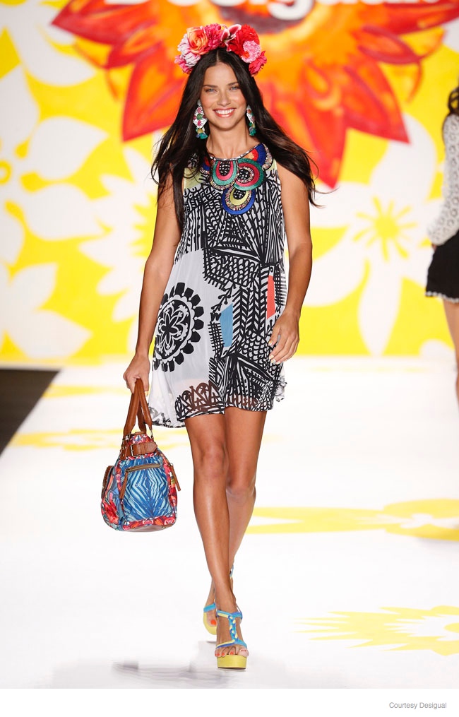 Adriana Lima at Desigual Spring/Summer 2015