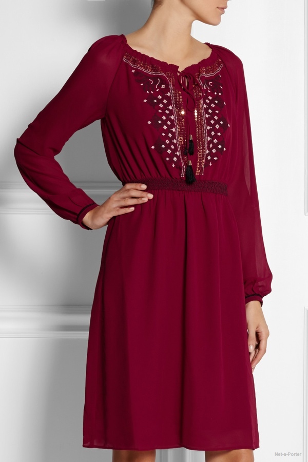 Altuzarra for Target Embroidered pleated georgette dress available at Net-a-Porter for $54.99