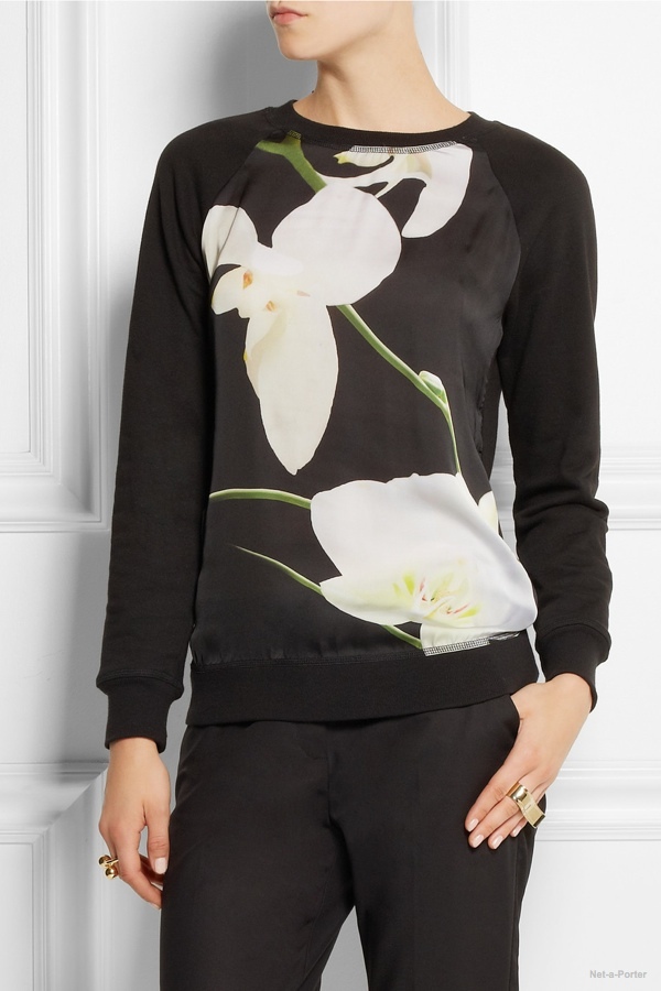Altuzarra for Target Orchid-print georgette and cotton-blend sweatshirt available at Net-a-Porter for $29.99