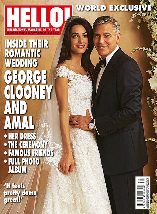Amal Alamuddin & George Clooney Wedding Photo on Hello! Magazine Cover