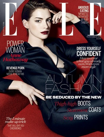 Anne Hathaway Seduces on ELLE UK November 2014 Cover Anne Hathaway Seduces on ELLE UK November 2014 Cover