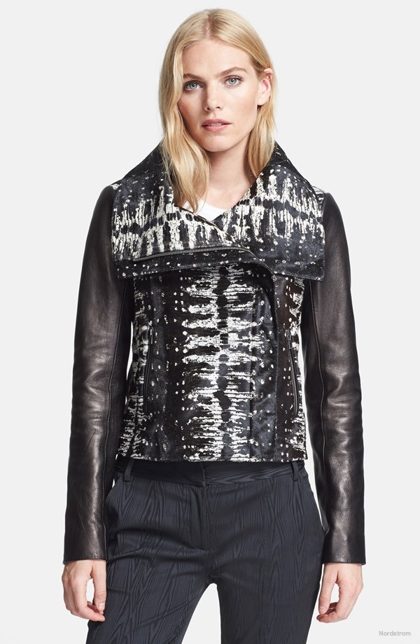 Diane von Furstenberg Genuine Calf Hair & Leather Jacket available at Nordstrom for $2,000.00