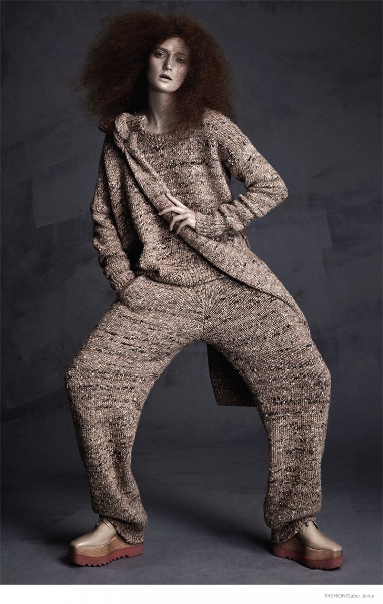 Sophie Models Luxe Knitwear for FASHION by Gabor Jurina 