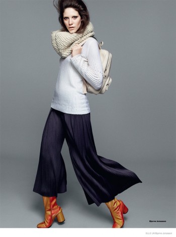 Carla Ciffoni Layers in Fall Knitwear for ELLE UK by Bjarne Jonasson