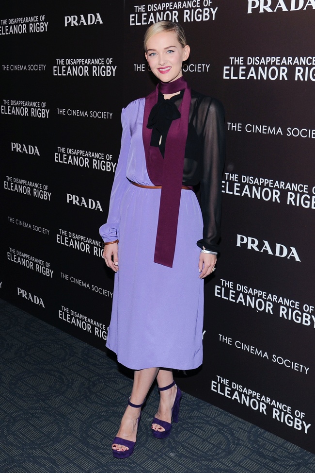 Jessica Chastain Wears Pink Prada Dress at “The Disappearance of Eleanor  Rigby” New York Premiere
