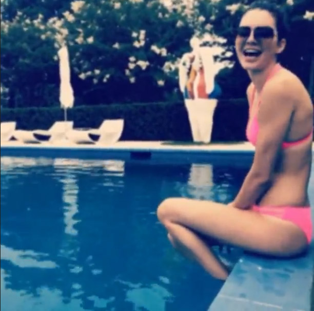 Watch Kendall Jenner Do the Ice Bucket Challenge in a Pink Bikini