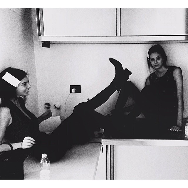 Kendall Jenner backstage at Fashion Week. Photo: Instagram