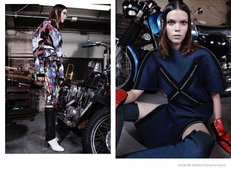 Meghan Collison Wears Moto Style for Modern Weekly by Catherine Servel ...