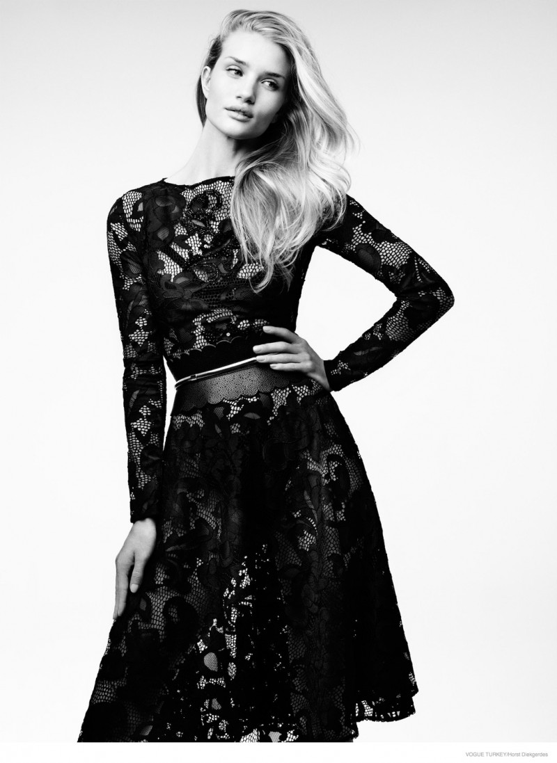 Rosie Huntington-Whiteley Models Lace & Sheer Looks for Vogue Turkey by ...