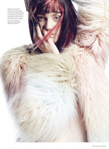 Sam Rayner is Wild for Fur Style in Red UK by Max Abadian Sam Rayner is Wild for Fur Style in Red UK by Max Abadian