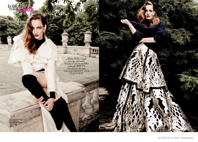Zuzanna Bijoch Wears Ladylike Looks for Glamour Poland Cover Shoot