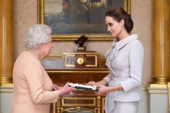 Angelina Jolie Wears Ralph & Russo Couture at Honorary Damehood Ceremony Angelina Jolie Wears Ralph & Russo Couture at Honorary Damehood Ceremony