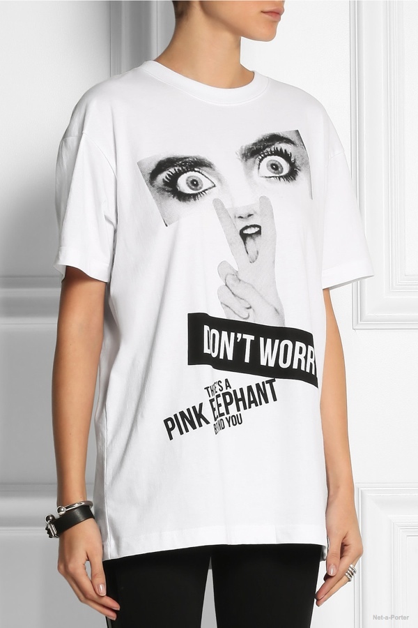 DKNY x Cara Delevingne printed cotton-jersey T-shirt