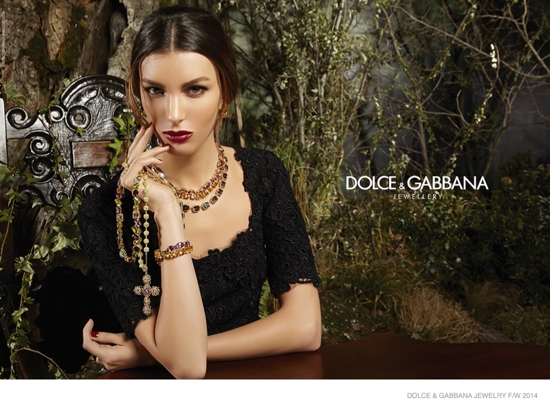 Kate King Returns for Dolce & Gabbana Fall 2014 Jewelry Ads