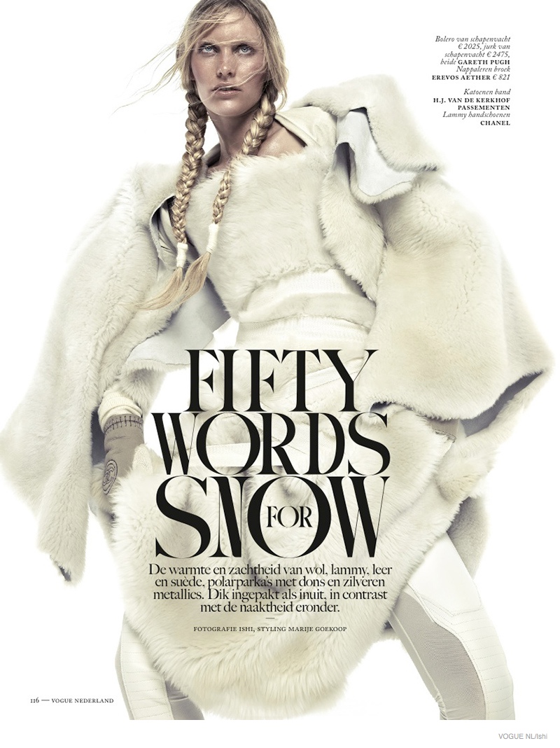Emily Baker Models Fur Style for Vogue Netherlands by Ishi
