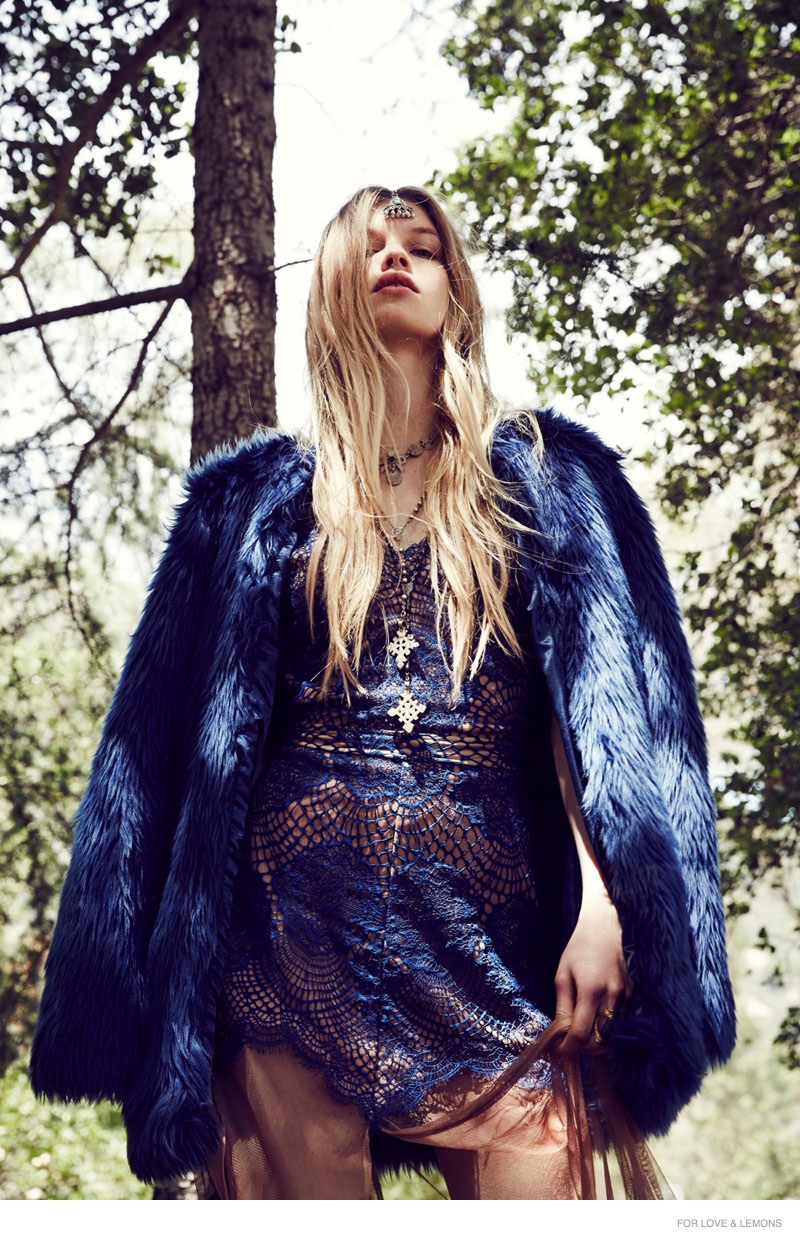 Morgane Warnier Gets Bohemian in For Love & Lemons’ Holiday 2014 Lookbook