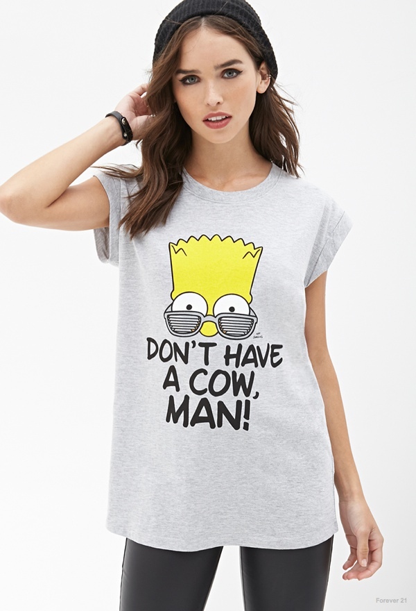 Forever 21 x The Simpsons Don't Have a Cow, Man! Shirt