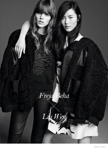 Freja Beha Erichsen + Liu Wen Front Mo&Co. Fall 2014 Campaign Freja Beha Erichsen + Liu Wen Front Mo&Co. Fall 2014 Campaign