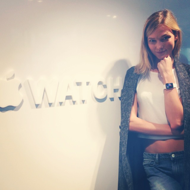 Karlie Kloss at Apple Watch event in Paris