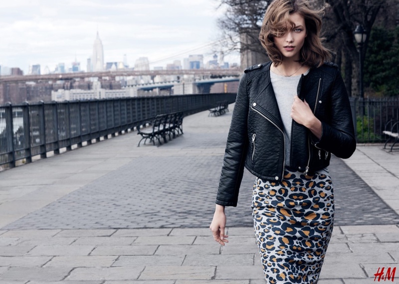 Karlie Kloss Wears Moto Jacket in New H&M Campaign