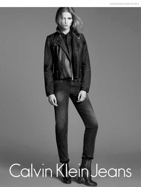 Lara Stone Sizzles in Calvin Klein Jeans Fall 2014 Campaign – Fashion ...