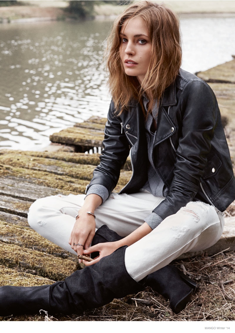 Nadja Bender Models Jackets for Mango Winter 2014 Catalogue