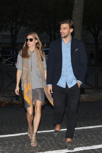 Olivia Palermo Sports CH Carolina Herrera Scarf & Sweater in Paris Olivia Palermo Sports CH Carolina Herrera Scarf & Sweater in Paris