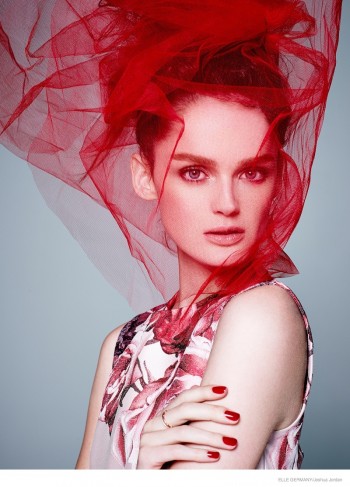 Lisa Cant Models Red Hot Looks for Elle Germany Lisa Cant Models Red Hot Looks for Elle Germany